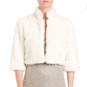 Alberto Makali XL faux rabbit fur bolero jacket